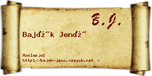 Baják Jenő névjegykártya
